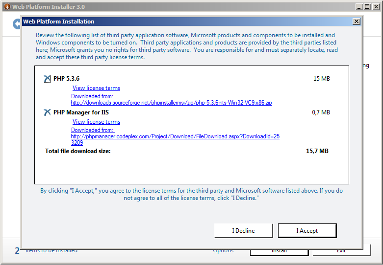 Install PHP to IIS 05