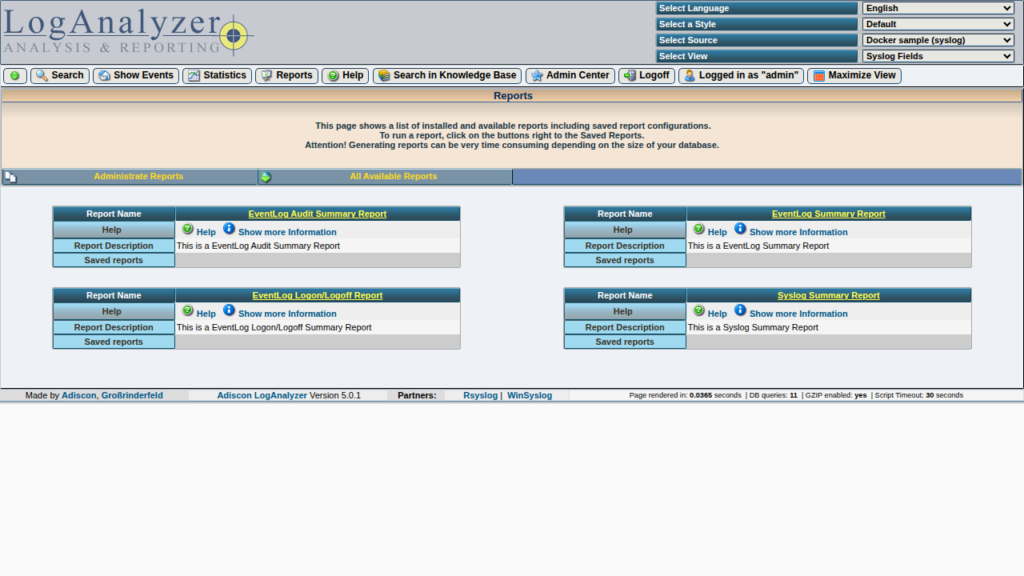 LogAnalyzer reports (preview)